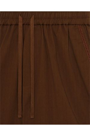 Brown cotton blend elasticated shorts DROLE DE MONSIEUR | KBS178CO278BN